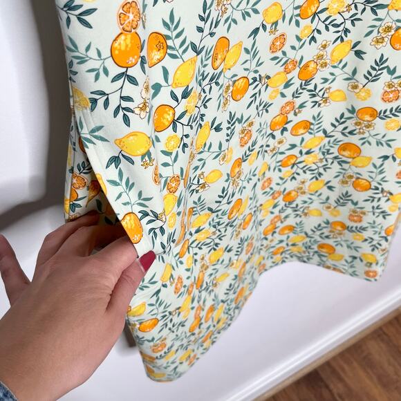 Duluth Trading Co NoGA Naturale Short Sleeve Dress Womens M Orange Print Pockets - Picture 11 of 12